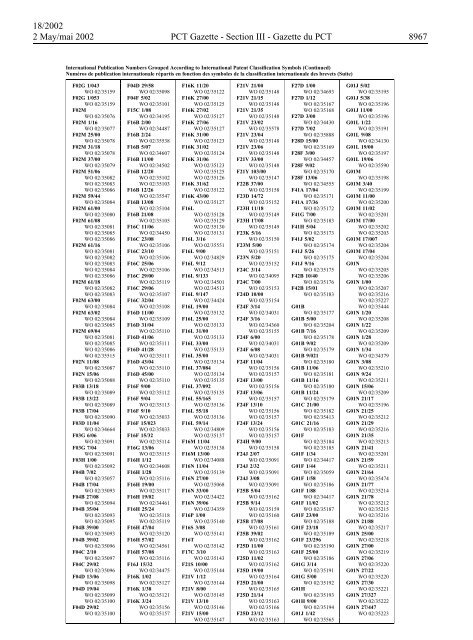 PCT/2002/18 : PCT Gazette, Weekly Issue No. 18, 2002 - WIPO