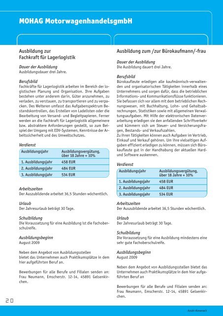 Azubi-Almanach - Wirtschaft in Recklinghausen