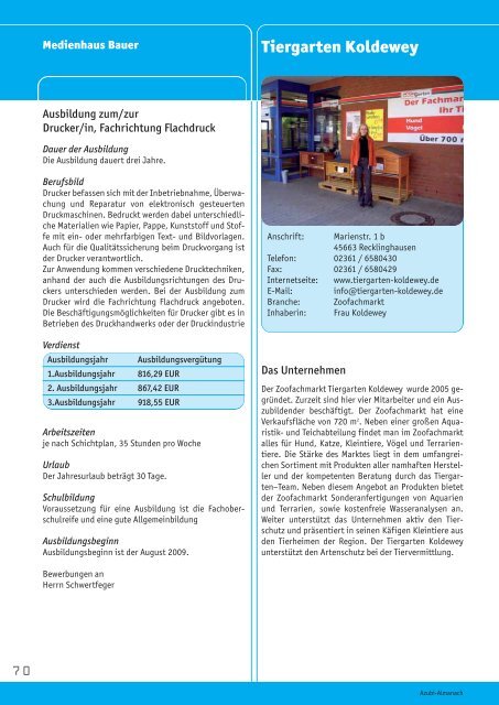 Azubi-Almanach - Wirtschaft in Recklinghausen