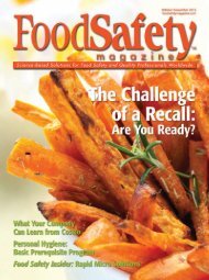 Food Safety Magazine, October/November 2012