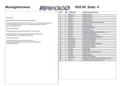 Montagehinweis HS5 00 Seite: 1 - Rewaco