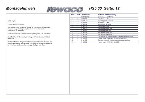 Montagehinweis HS5 00 Seite: 1 - Rewaco