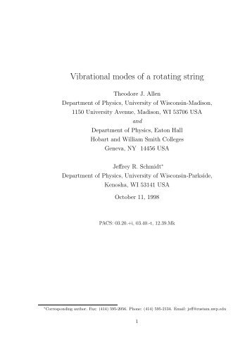 Vibrational modes of a rotating string - ResearchGate