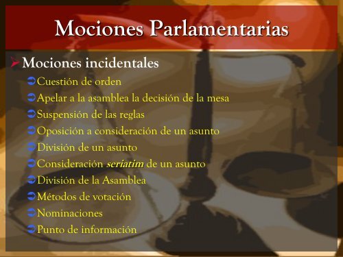 procedimientos parlamentarios - Universidad Interamericana de ...
