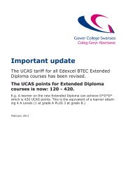 Important update - Gower College Swansea