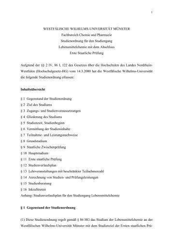 Studienordnung - ZSB - WestfÃ¤lische Wilhelms-UniversitÃ¤t MÃ¼nster