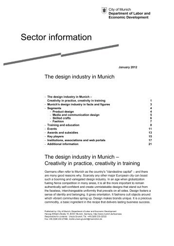 Sector information - Referat für Arbeit und Wirtschaft
