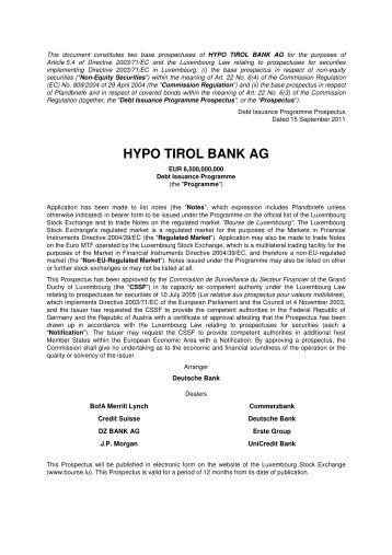 HYPO TIROL BANK AG