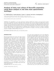 Analysis of hairy root culture of Rauvolfia serpentina ... - CIMAP Staff