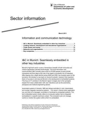 Sector information - Referat für Arbeit und Wirtschaft