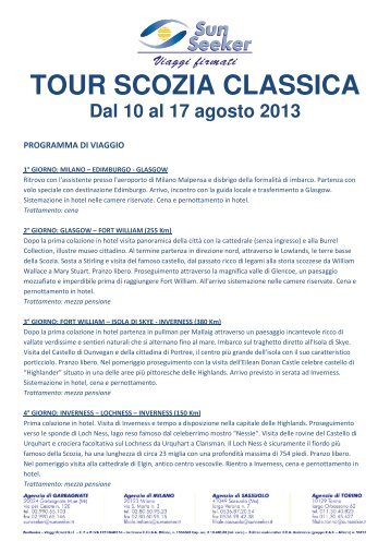 TOUR SCOZIA CLASSICA - SunSeeker