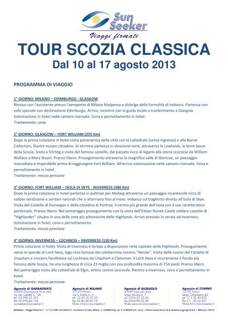 TOUR SCOZIA CLASSICA - SunSeeker