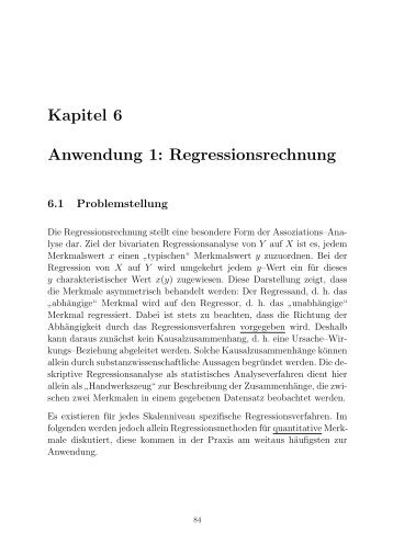 Kapitel 6 Anwendung 1: Regressionsrechnung