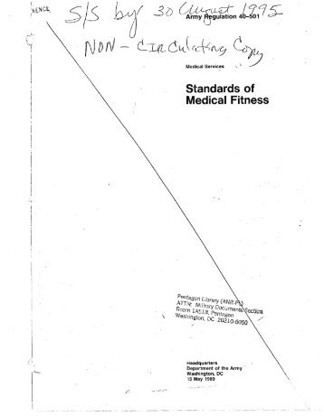 Standards of Medical Fitness - Washington Headquarters Services