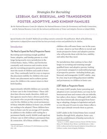 Strategies for Recruiting LGBT Foster, Adoptive, and ... - AdoptUSKids