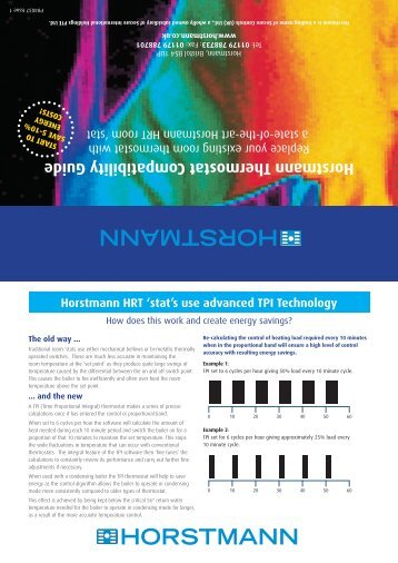 Horstmann Thermostat Compatibility Guide