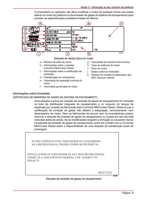 MANUAL DE OPERAÇÃO MANUTENÇÃO E GARANTIA - Mercury