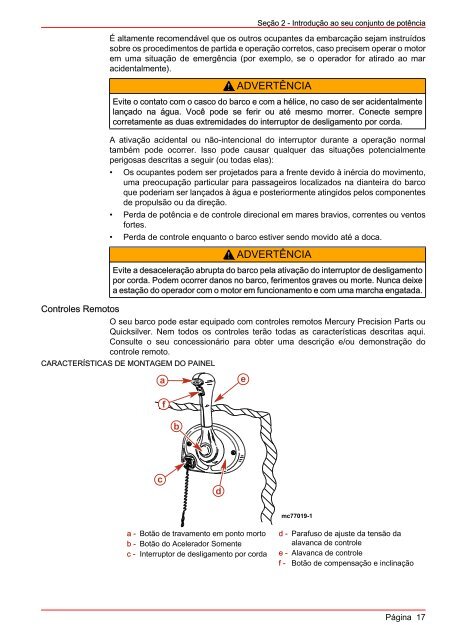 MANUAL DE OPERAÇÃO MANUTENÇÃO E GARANTIA - Mercury