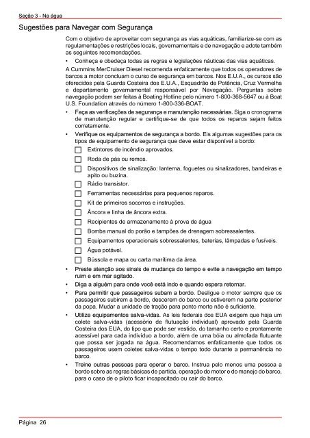 MANUAL DE OPERAÇÃO MANUTENÇÃO E GARANTIA - Mercury