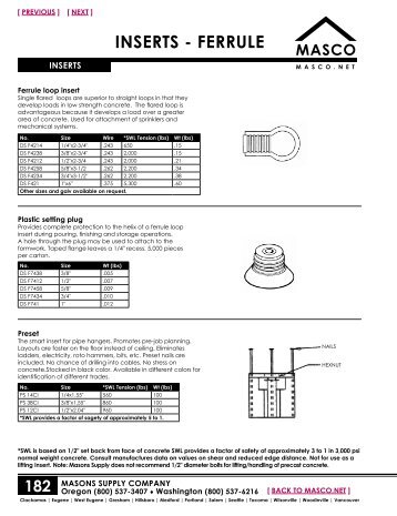 INSERTS - FERRULE - masco.net