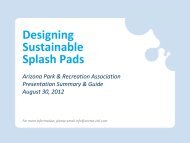 Designing sustainable splash pads - Arizona Parks and Recreation ...