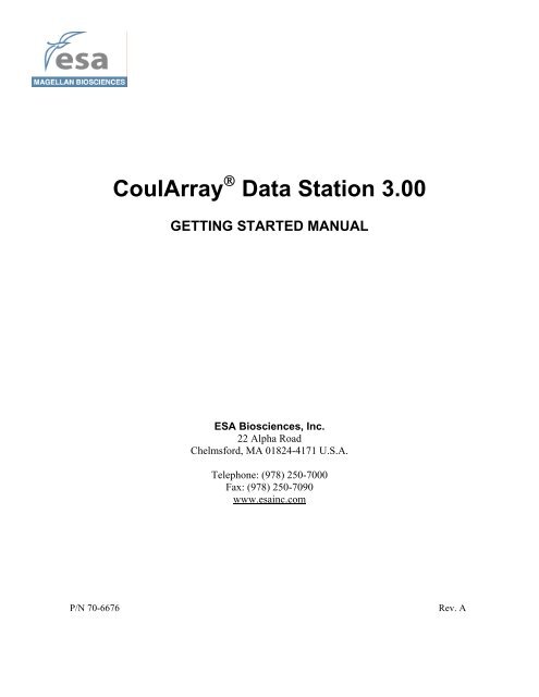 70-6676 Getting Started- CoulArrayÂ® Data Station V3 - VTP UP