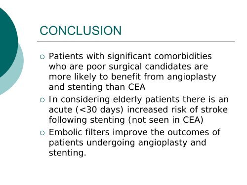 Carotid Artery Endarterectomy vs. Stenting - WVU School of Medicine