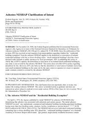 Asbestos NESHAP Clarification of Intent - Florida Department of ...