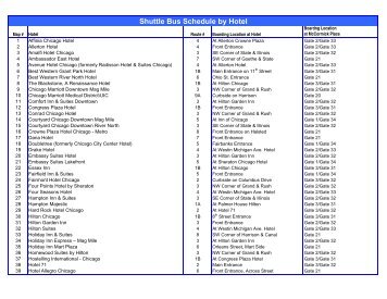 Shuttle Bus Routes Chart as of 7.14.08 - RSNA 2008