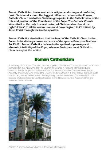 Roman Catholicism: Doctrine - Philadelphiaproject.co.za