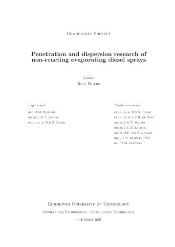 Penetration and dispersion research of non-reacting evaporating ...