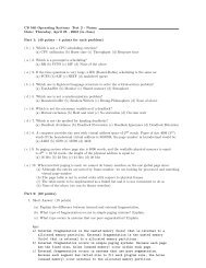 CS 540 Operating Systems Test 2 - Name: Date: Thursday, April 25 ...