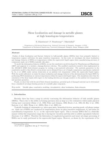 Shear localization and damage in metallic glasses at high - National ...