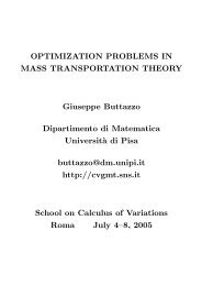 OPTIMIZATION PROBLEMS IN MASS TRANSPORTATION THEORY ...