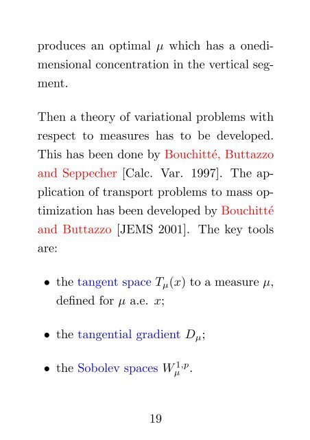 OPTIMIZATION PROBLEMS IN MASS TRANSPORTATION THEORY ...