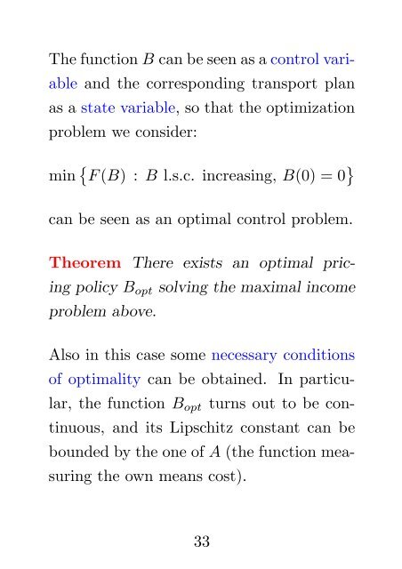 OPTIMIZATION PROBLEMS IN MASS TRANSPORTATION THEORY ...