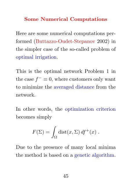 OPTIMIZATION PROBLEMS IN MASS TRANSPORTATION THEORY ...