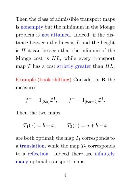 OPTIMIZATION PROBLEMS IN MASS TRANSPORTATION THEORY ...