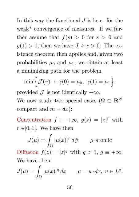 OPTIMIZATION PROBLEMS IN MASS TRANSPORTATION THEORY ...