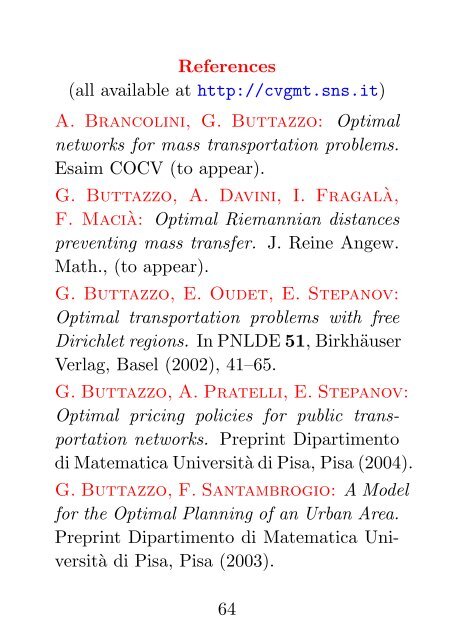 OPTIMIZATION PROBLEMS IN MASS TRANSPORTATION THEORY ...