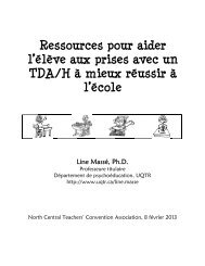 TDAH-Ressources - UniversitÃ© du QuÃ©bec