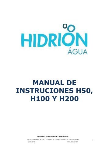 Manual funcionamiento - Hidrion