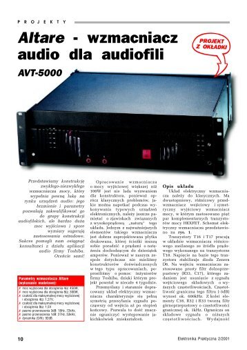 Altare - wzmacniacz audio dla audiofili - AVT-5000