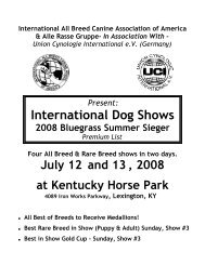 International Dog Shows - International All Breed Canine Association