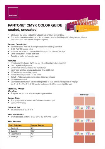 PANTONEÂ® CMYK COLOR GUIDE coated, uncoated - Mattonbutiken