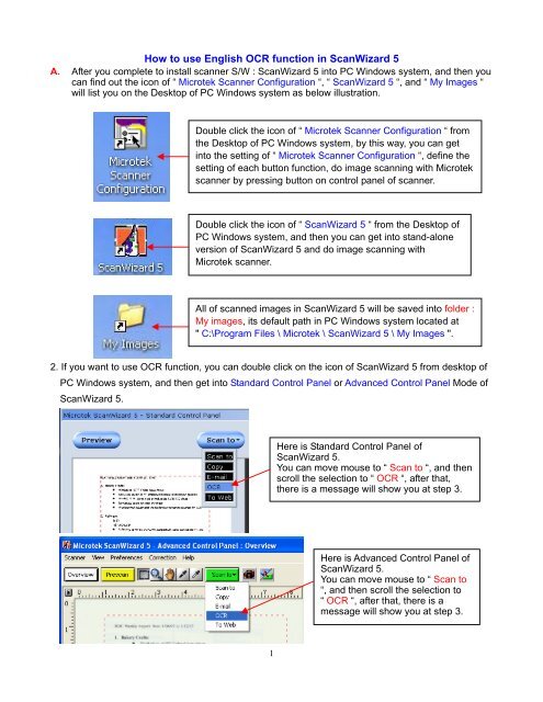 How to use English OCR function in ScanWizard 5 - Microtek