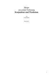 Skript zur ersten Vorlesung Konjunktur und Wachstum - Karl Betz