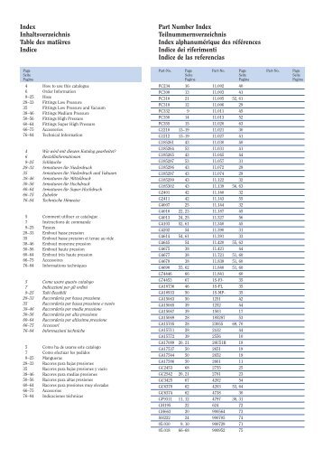 Index Inhaltsverzeichnis Table des matiÃ¨res Indice Part Number ...