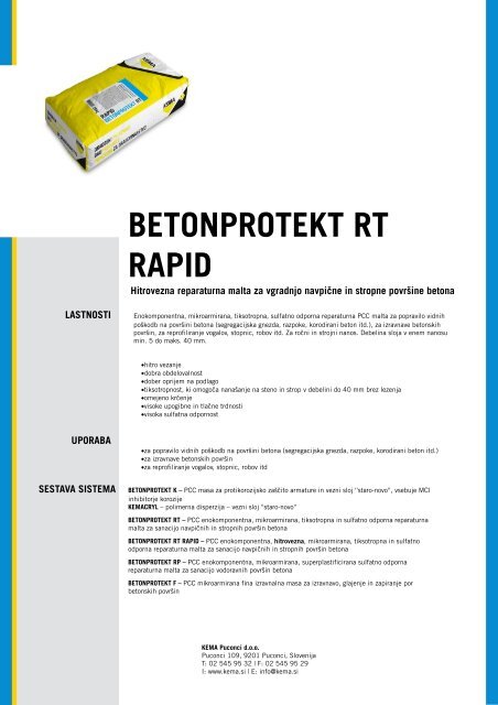 BETONPROTEKT RT RAPID - Kema.si