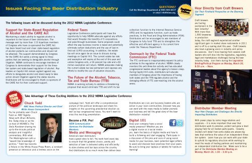 Dear NBWA Member: - National Beer Wholesalers Association